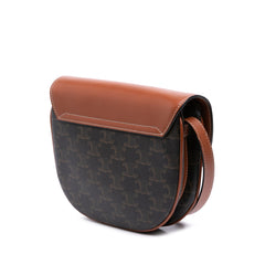 Triomphe Coated Canvas and Calfskin Besace Crossbody