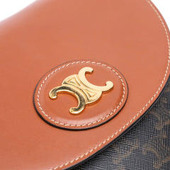 Triomphe Coated Canvas and Calfskin Besace Crossbody