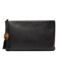Calfskin Bamboo Tassel Clutch