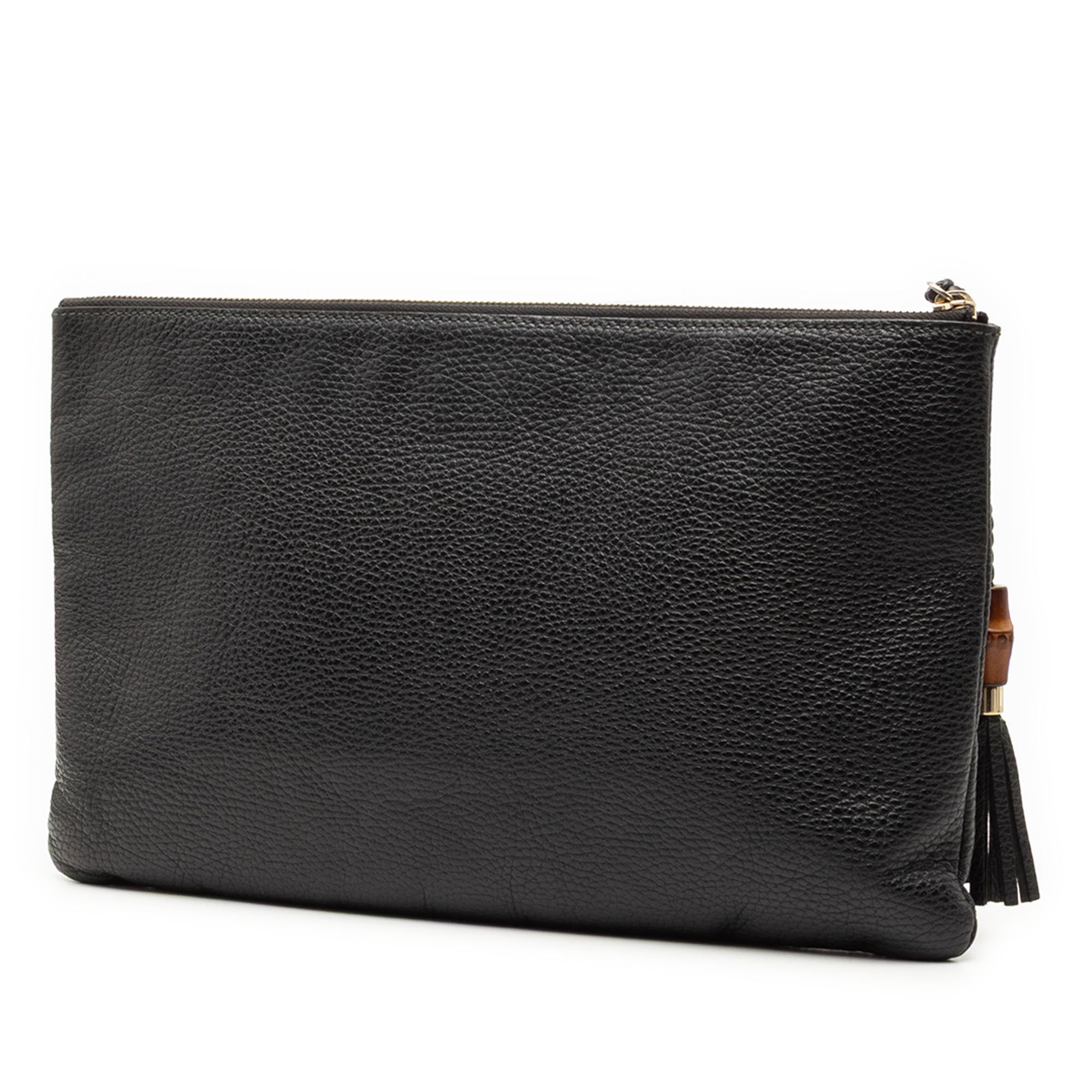 Calfskin Bamboo Tassel Clutch