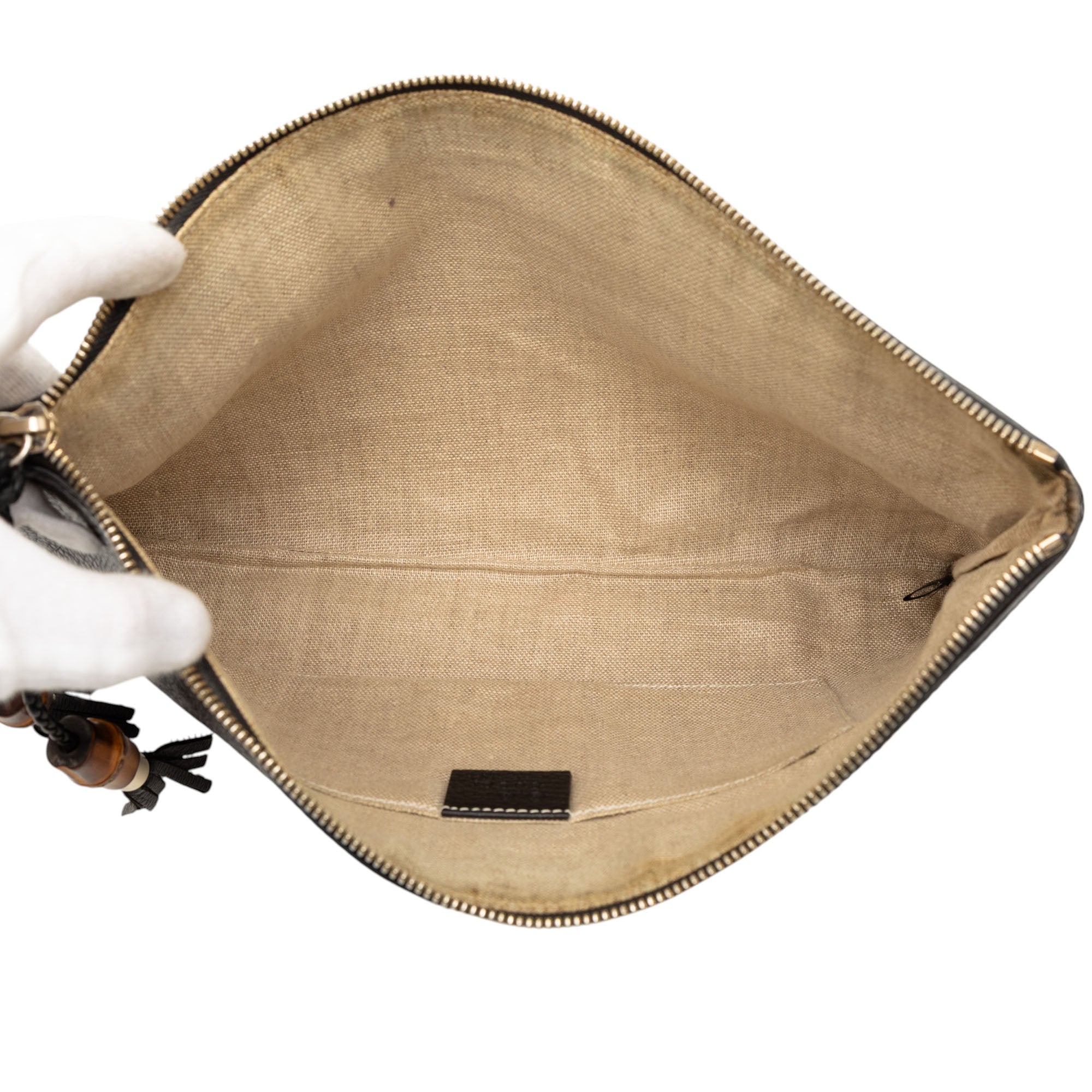 Calfskin Bamboo Tassel Clutch