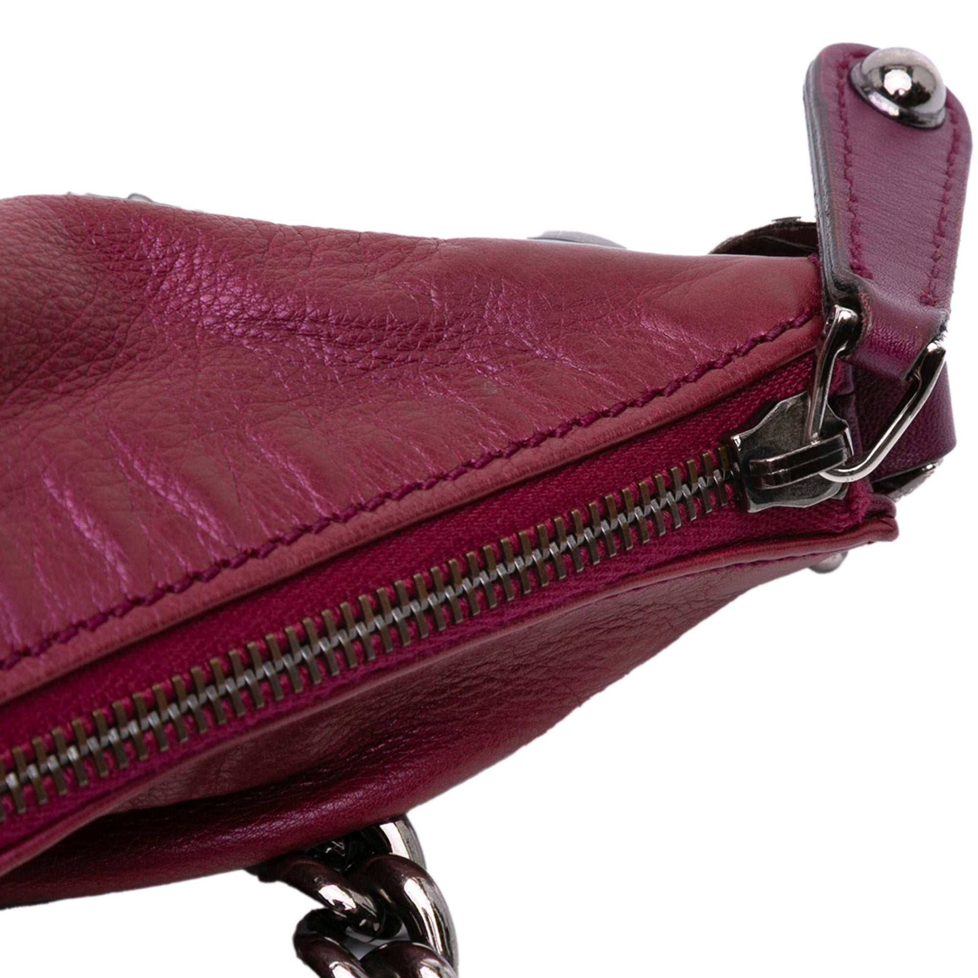 Medium Metallic Leather Galaxy Chain Shoulder Bag