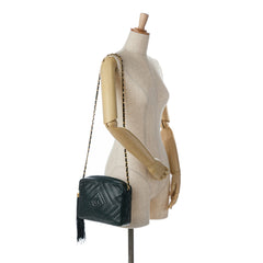 CC Diamond Quilted Lambskin Tassel Crossbody