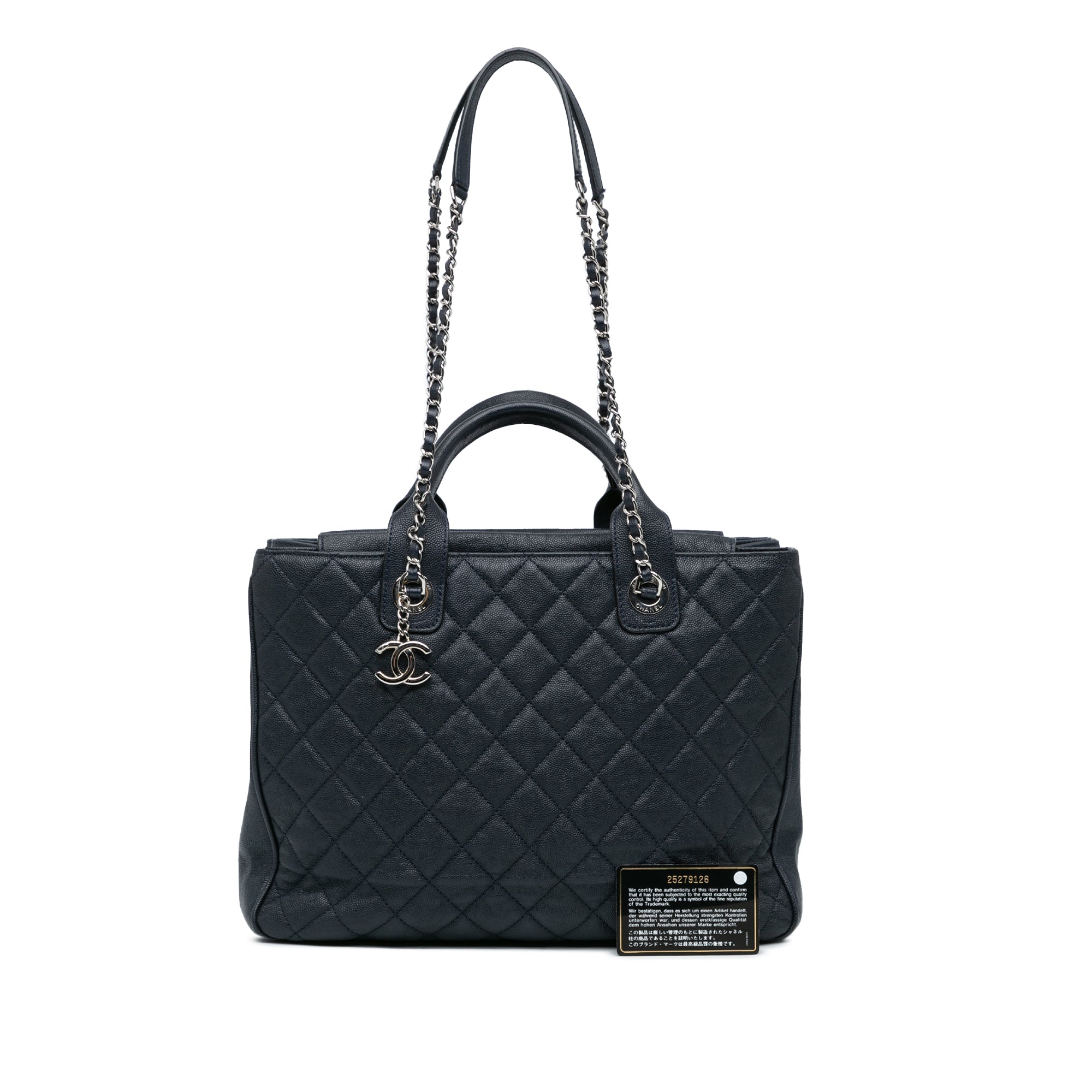 Large Quilted Caviar Urban Companion Tote