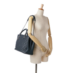 Large Quilted Caviar Urban Companion Tote