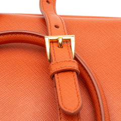 Medium Saffiano Lux Galleria Double Zip Satchel