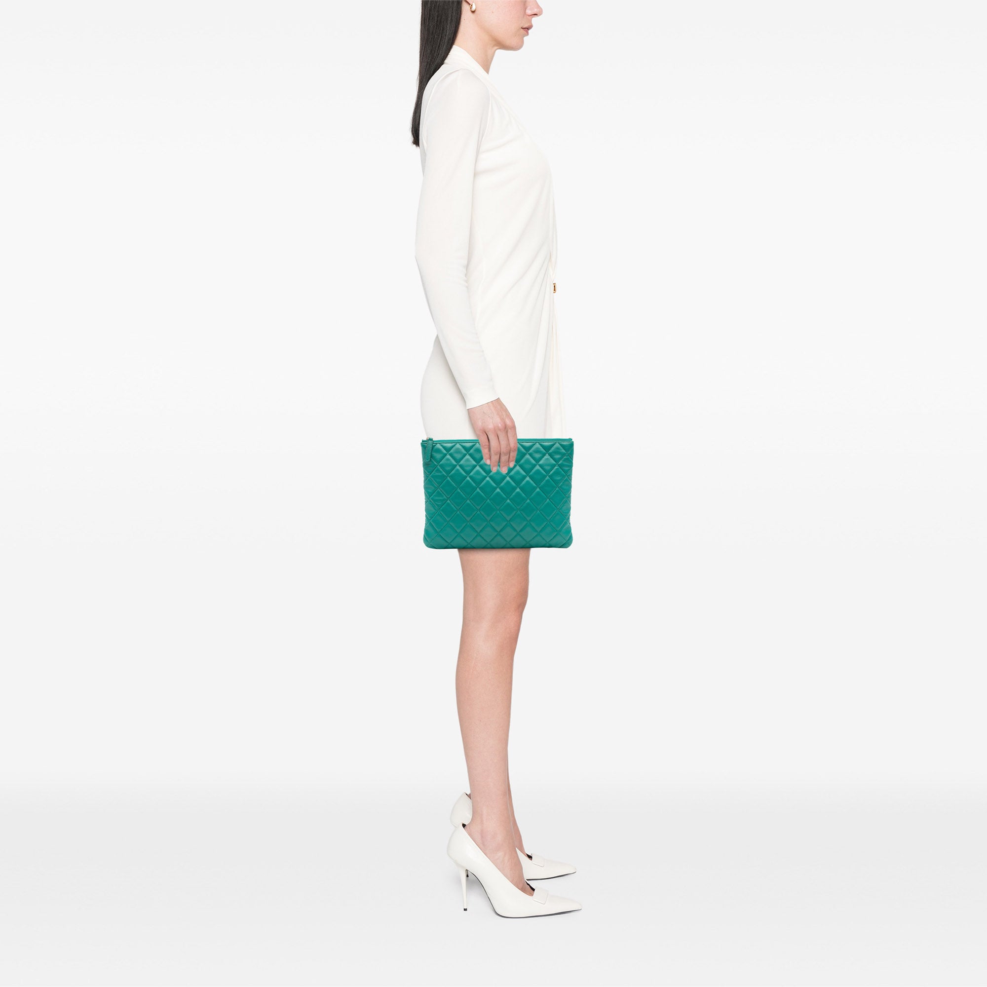 Medium Quilted Lambskin O Case Clutch