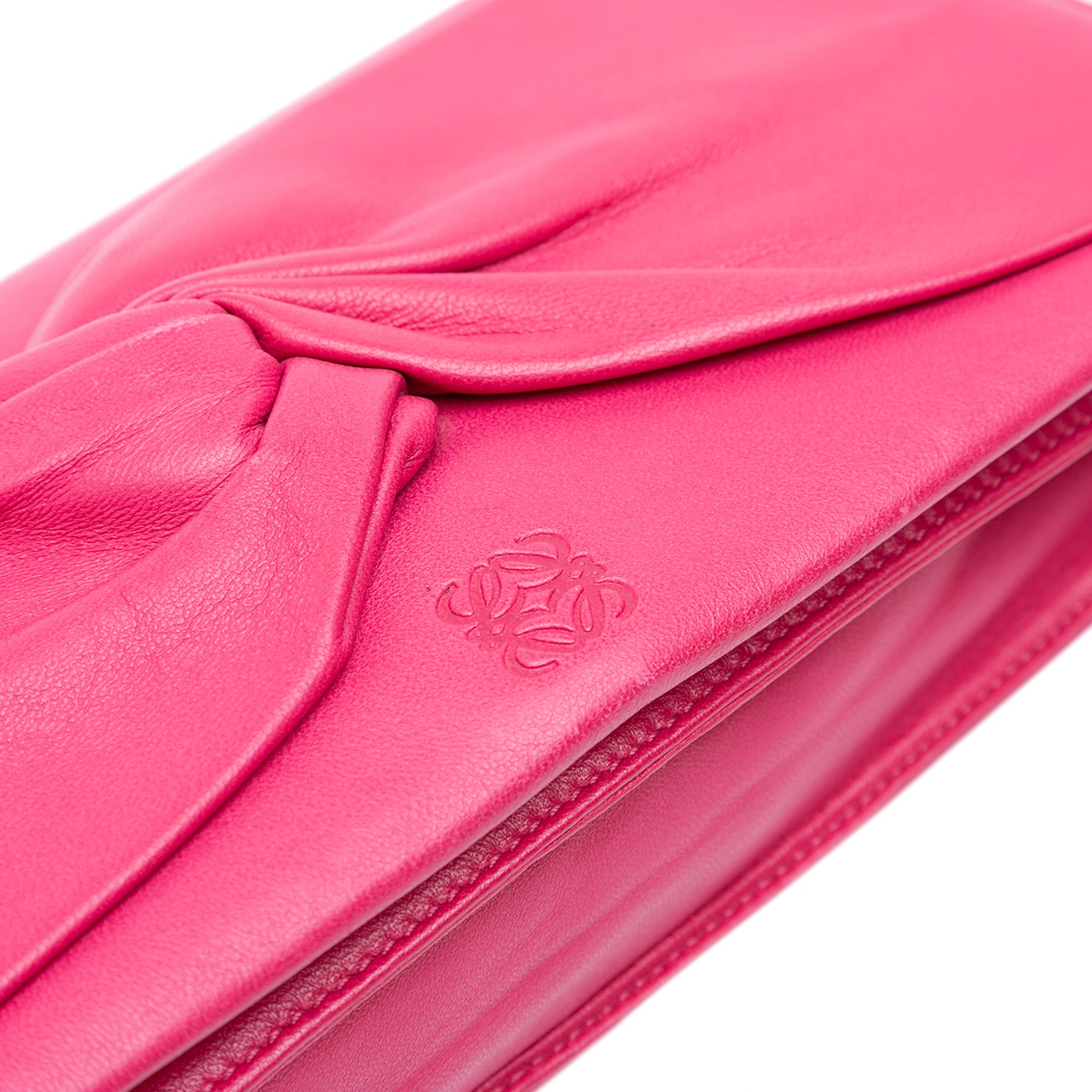 Anagram Nappa Bow Tie Clutch with Chain