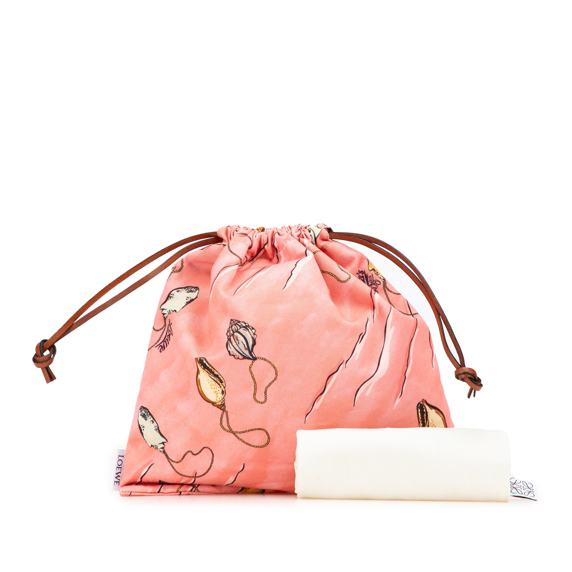 Paulas Ibiza Canvas Seashell Print Drawstring Pouch