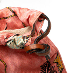Paulas Ibiza Canvas Seashell Print Drawstring Pouch