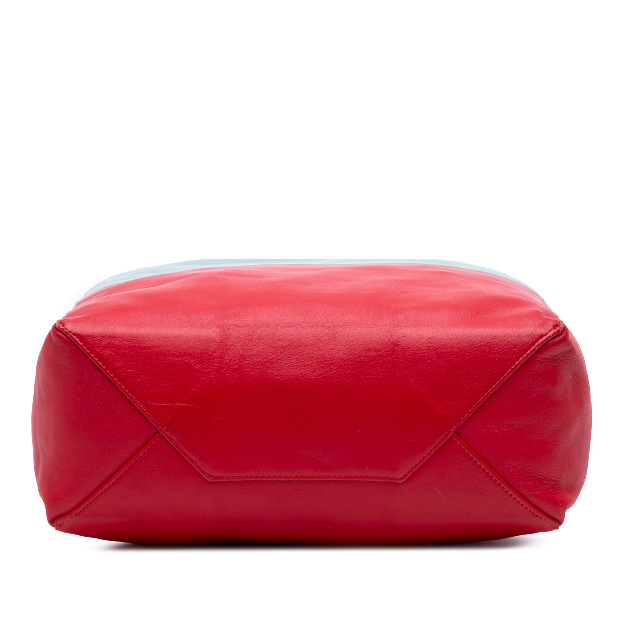 Bicolor Leather Vertical Cabas Tote