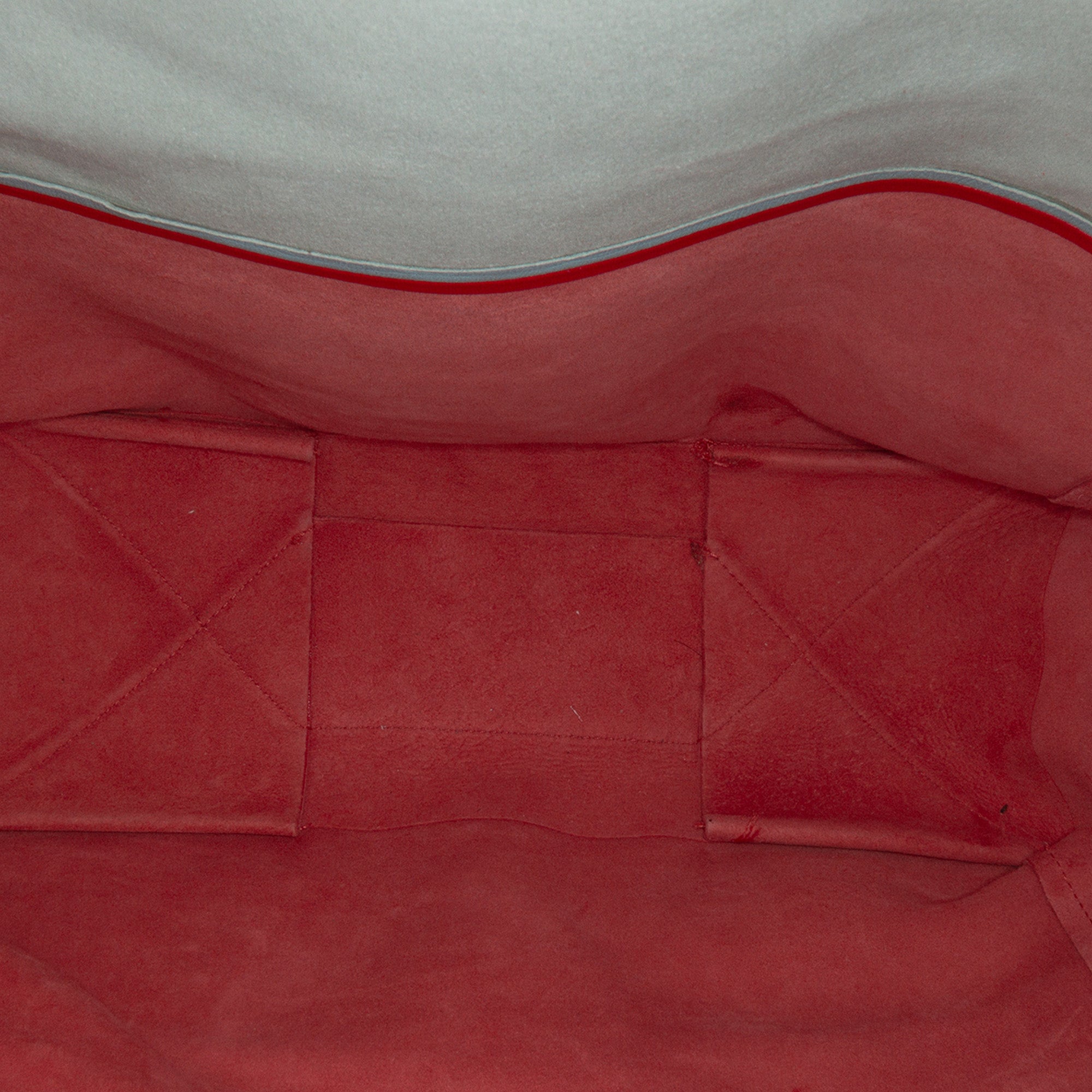 Bicolor Leather Vertical Cabas Tote