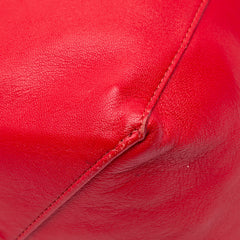 Bicolor Leather Vertical Cabas Tote