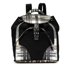 Printed Saffiano Trimmed Tessuto Backpack_0