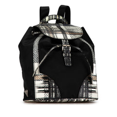 Printed Saffiano Trimmed Tessuto Backpack_1