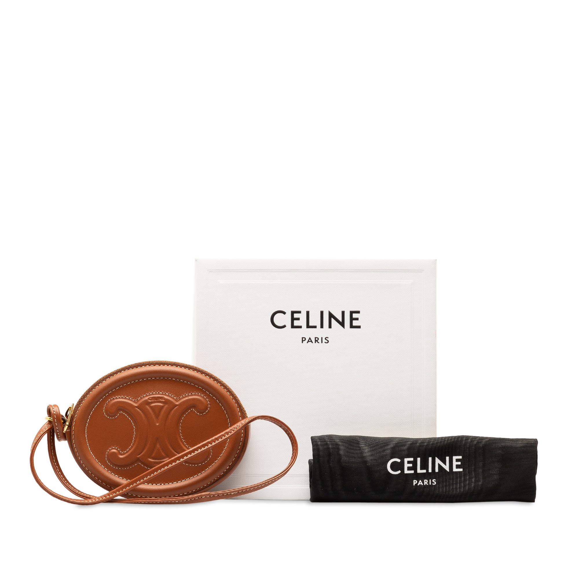Calfskin Cuir Triomphe Oval Clutch