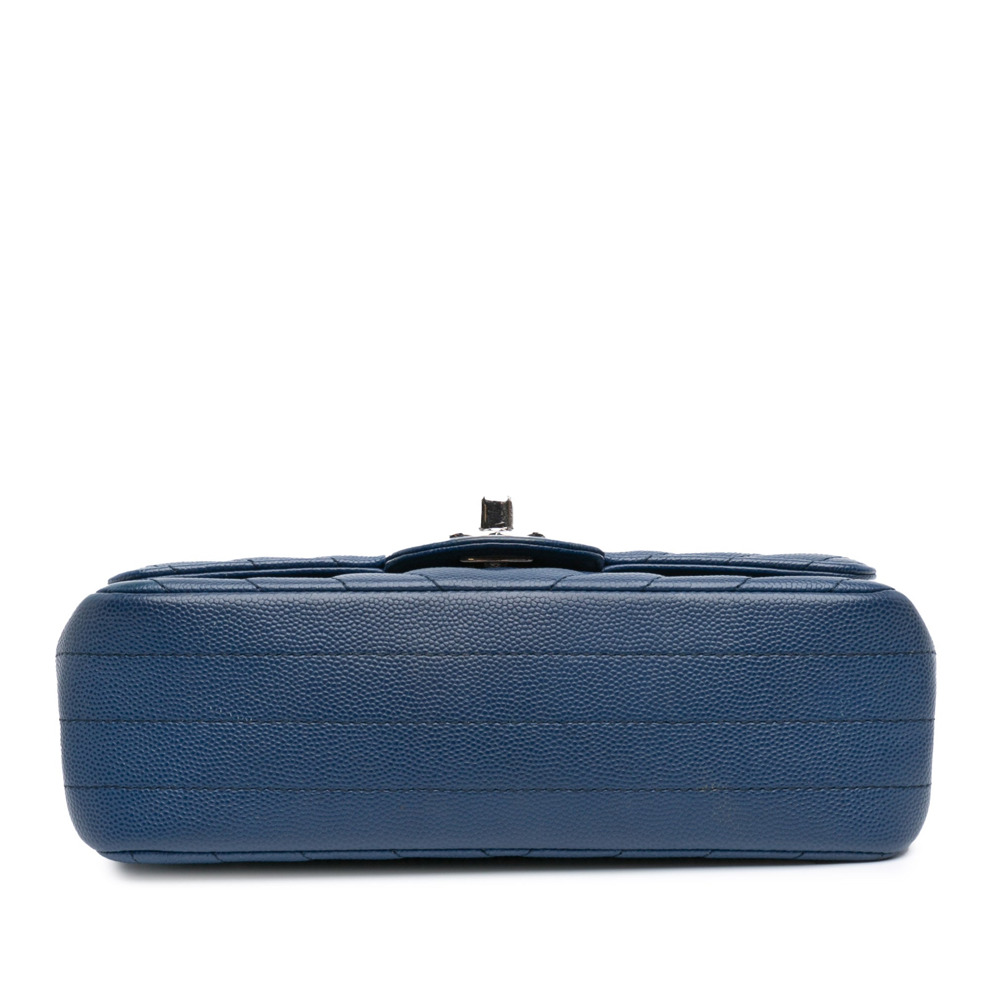Mini Rectangular Classic Chevron Caviar Single Flap