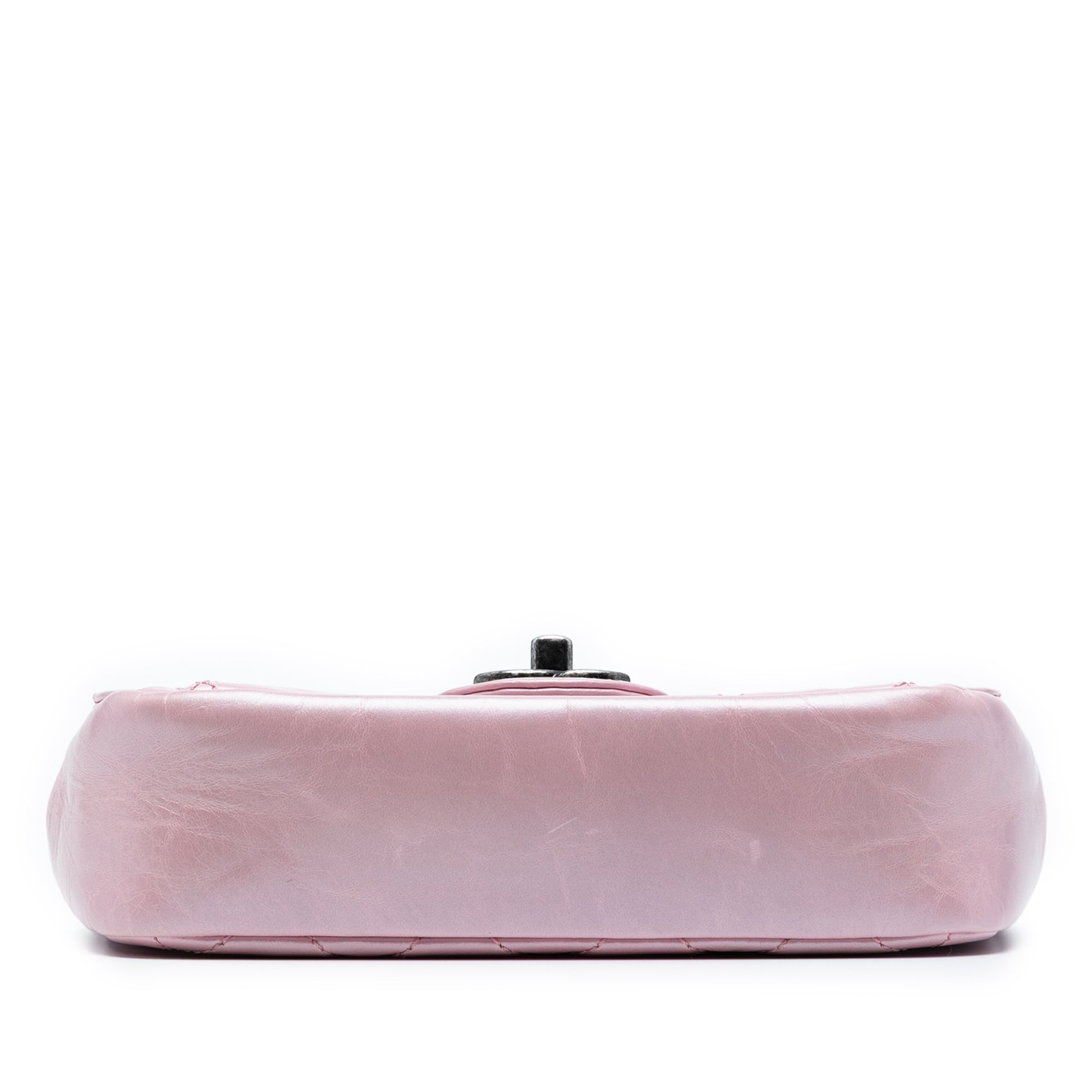 Mini Quilted Metallic Calfskin Coco Pleats Chain Flap