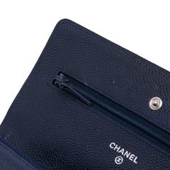 CC Quilted Caviar Wallet on Chain