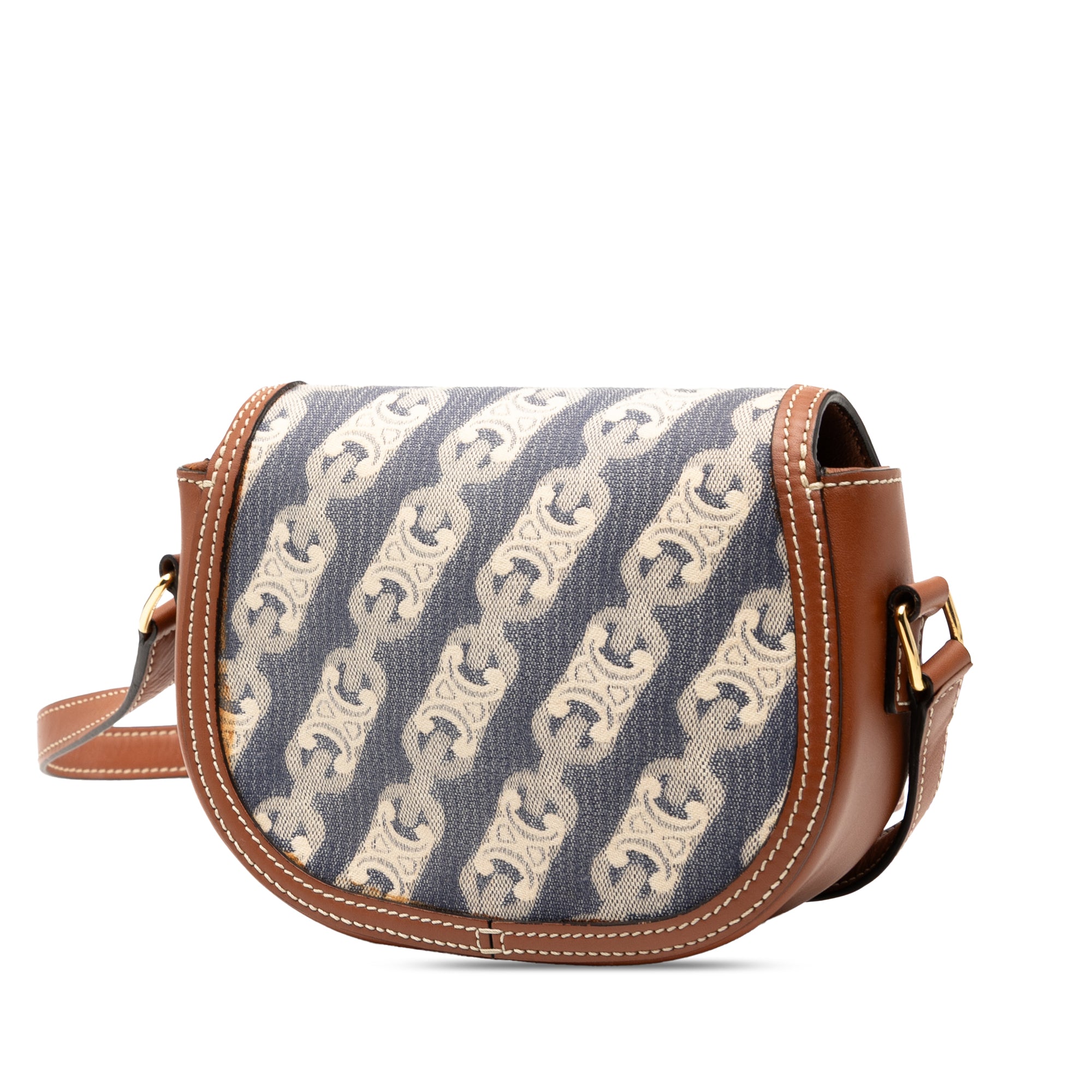 Small Maillon Triomphe Jacquard and Calfskin Crecy Crossbody