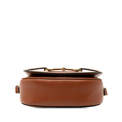 Small Maillon Triomphe Jacquard and Calfskin Crecy Crossbody