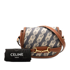 Small Maillon Triomphe Jacquard and Calfskin Crecy Crossbody