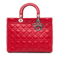 Large Lambskin Cannage Lady Dior