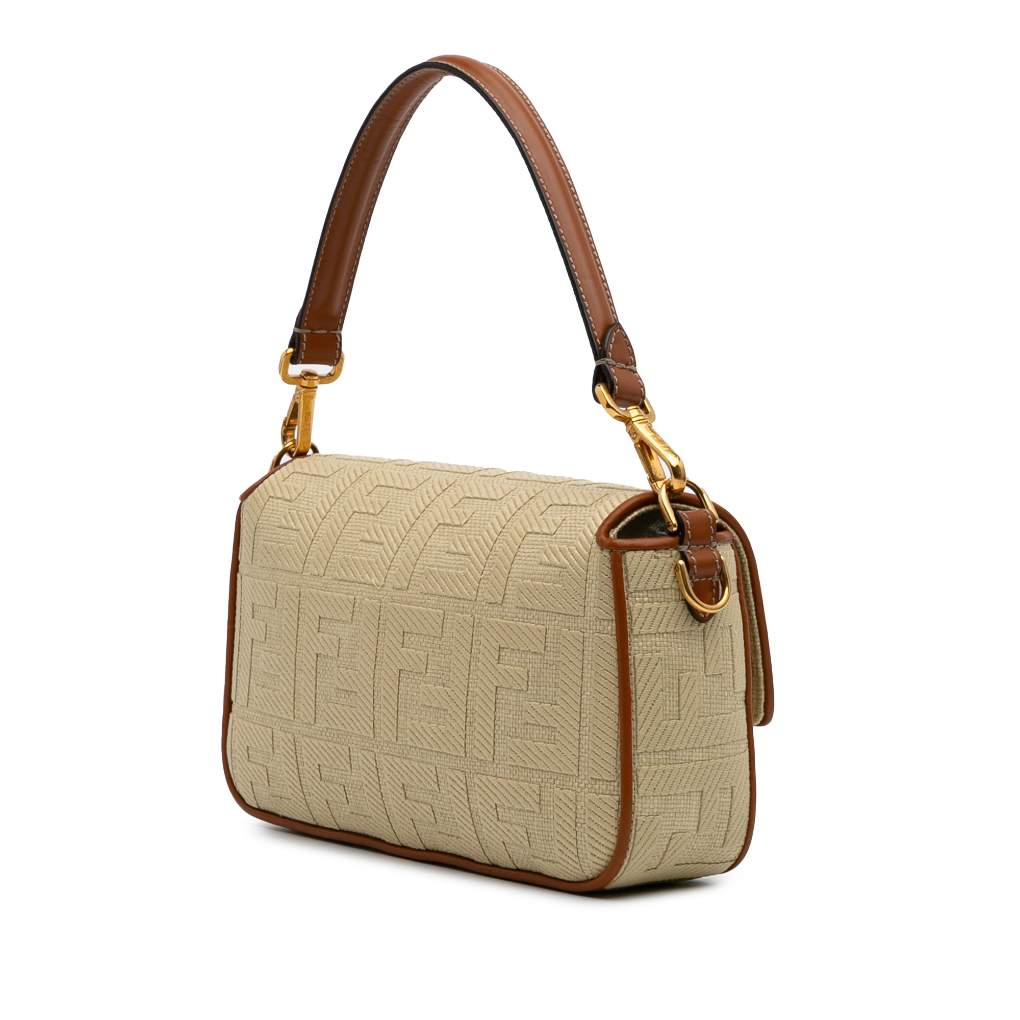 Zucca Embroidered Canvas Baguette Satchel