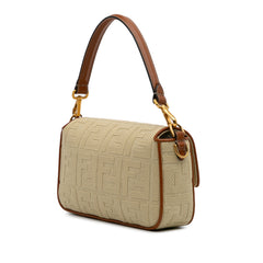 Zucca Embroidered Canvas Baguette Satchel