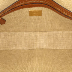 Zucca Embroidered Canvas Baguette Satchel