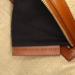 Zucca Embroidered Canvas Baguette Satchel