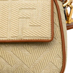 Zucca Embroidered Canvas Baguette Satchel