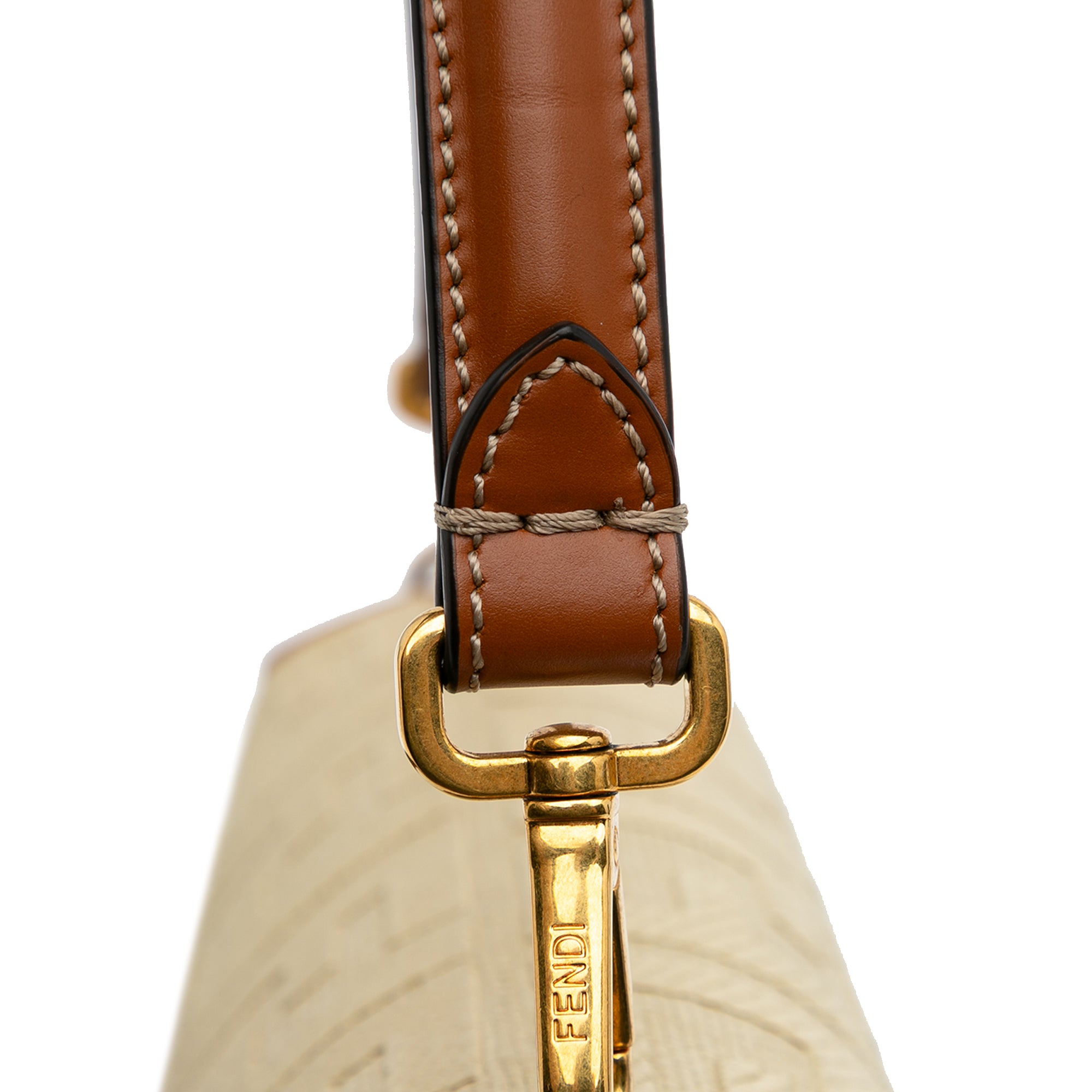 Zucca Embroidered Canvas Baguette Satchel