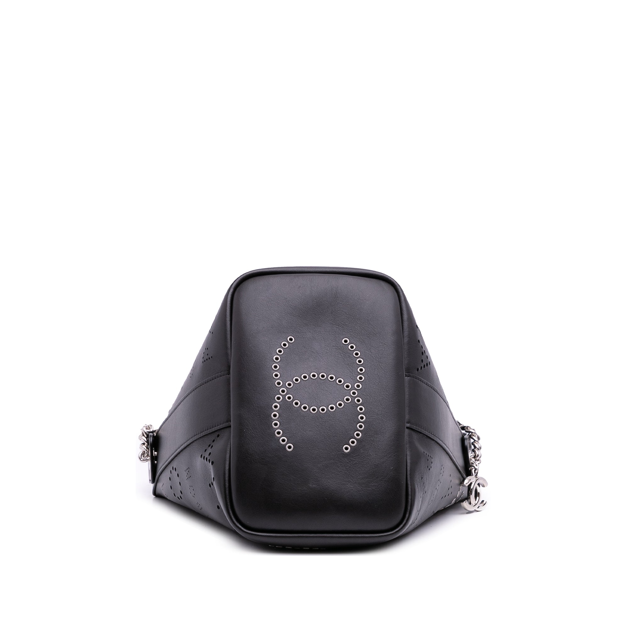 Calfskin and Tweed Small Piercing Light Bucket Bag
