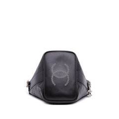 Calfskin and Tweed Small Piercing Light Bucket Bag