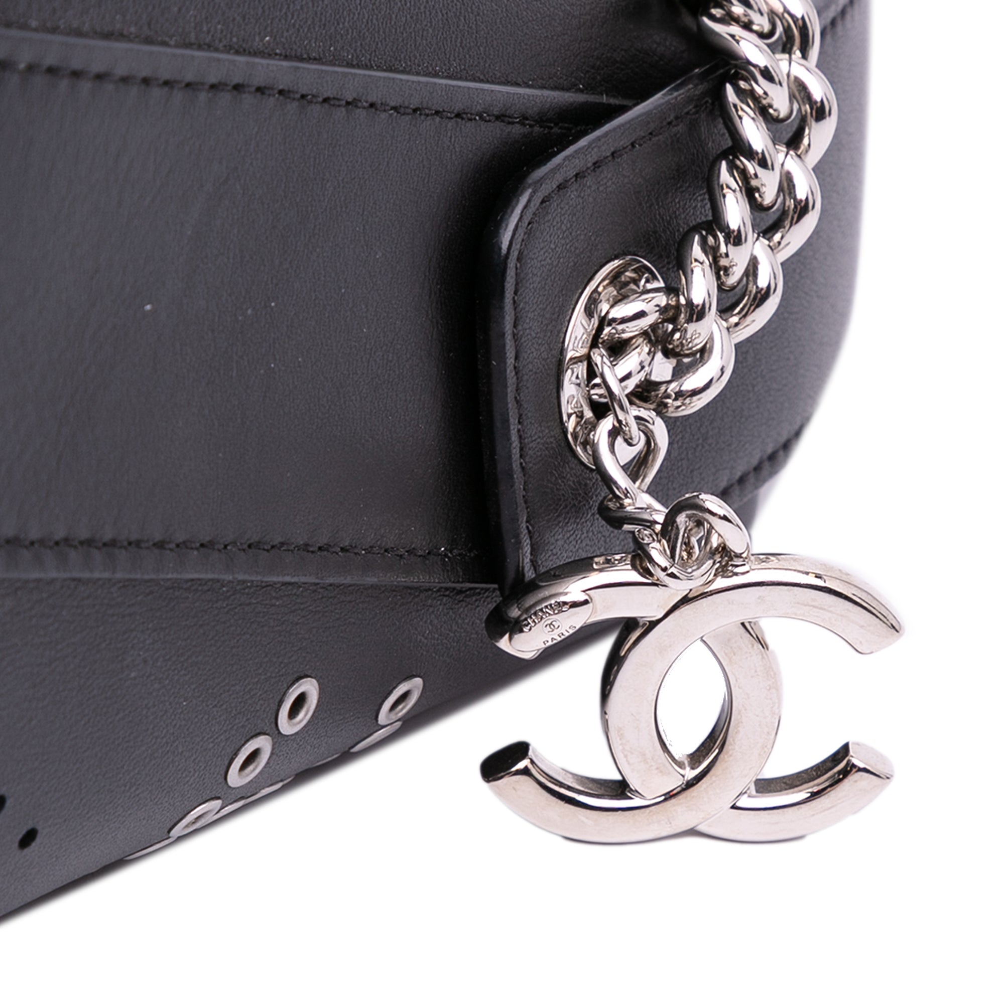 Calfskin and Tweed Small Piercing Light Bucket Bag