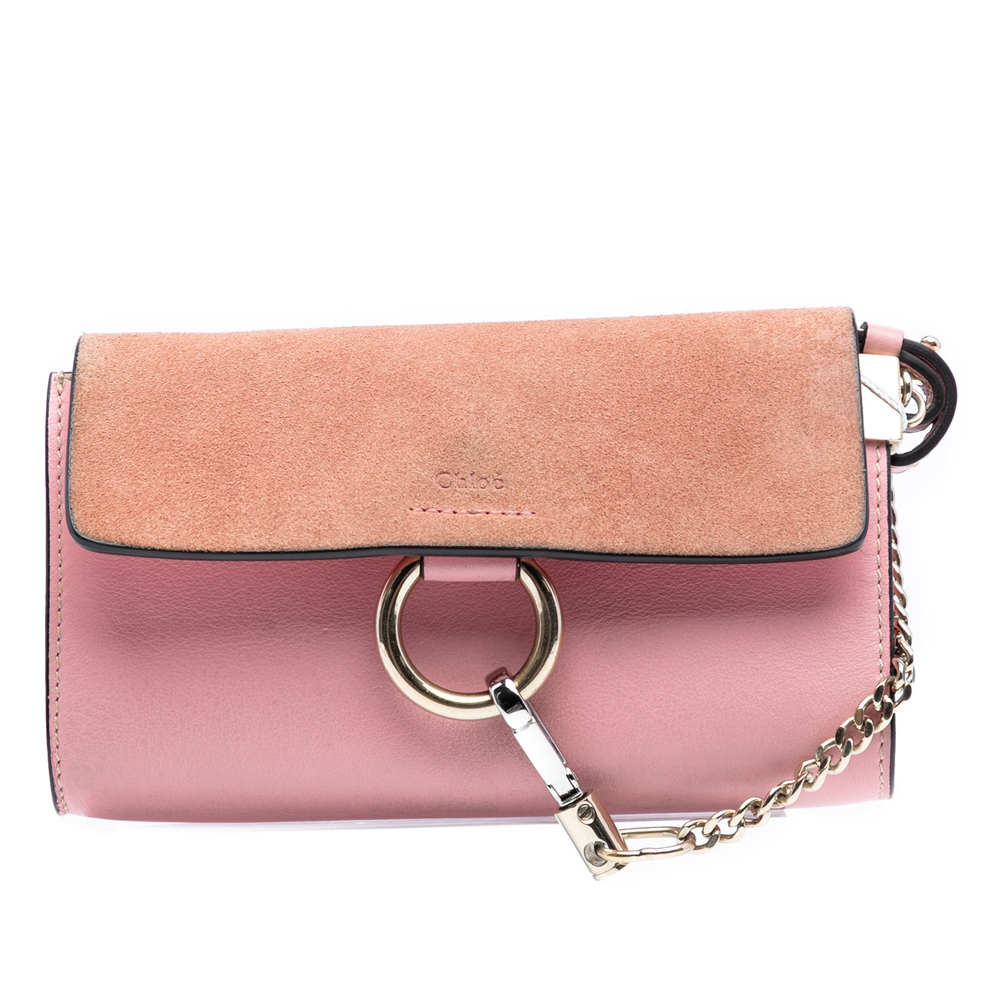 Mini Calfskin and Suede Faye Chain Crossbody