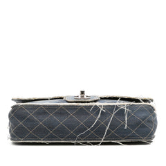 Paris Dubai Medium Quilted Denim Pompom Flap