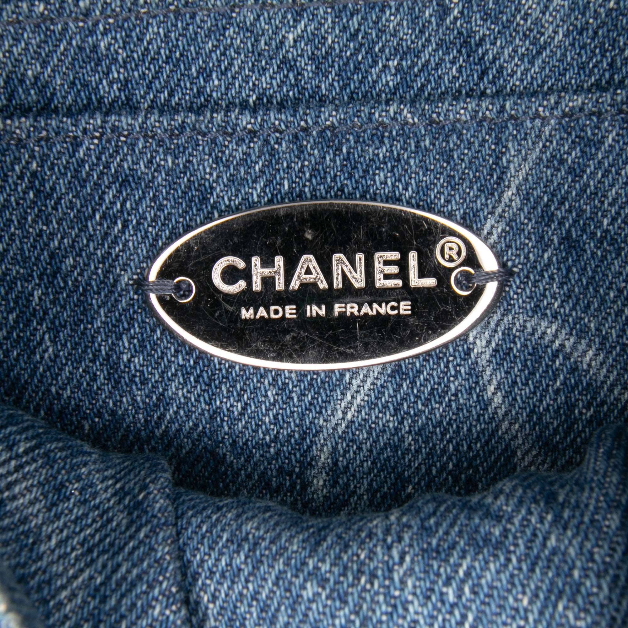 Mini Square CC Quilted Denim Single Flap