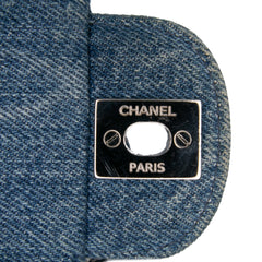 Mini Square CC Quilted Denim Single Flap