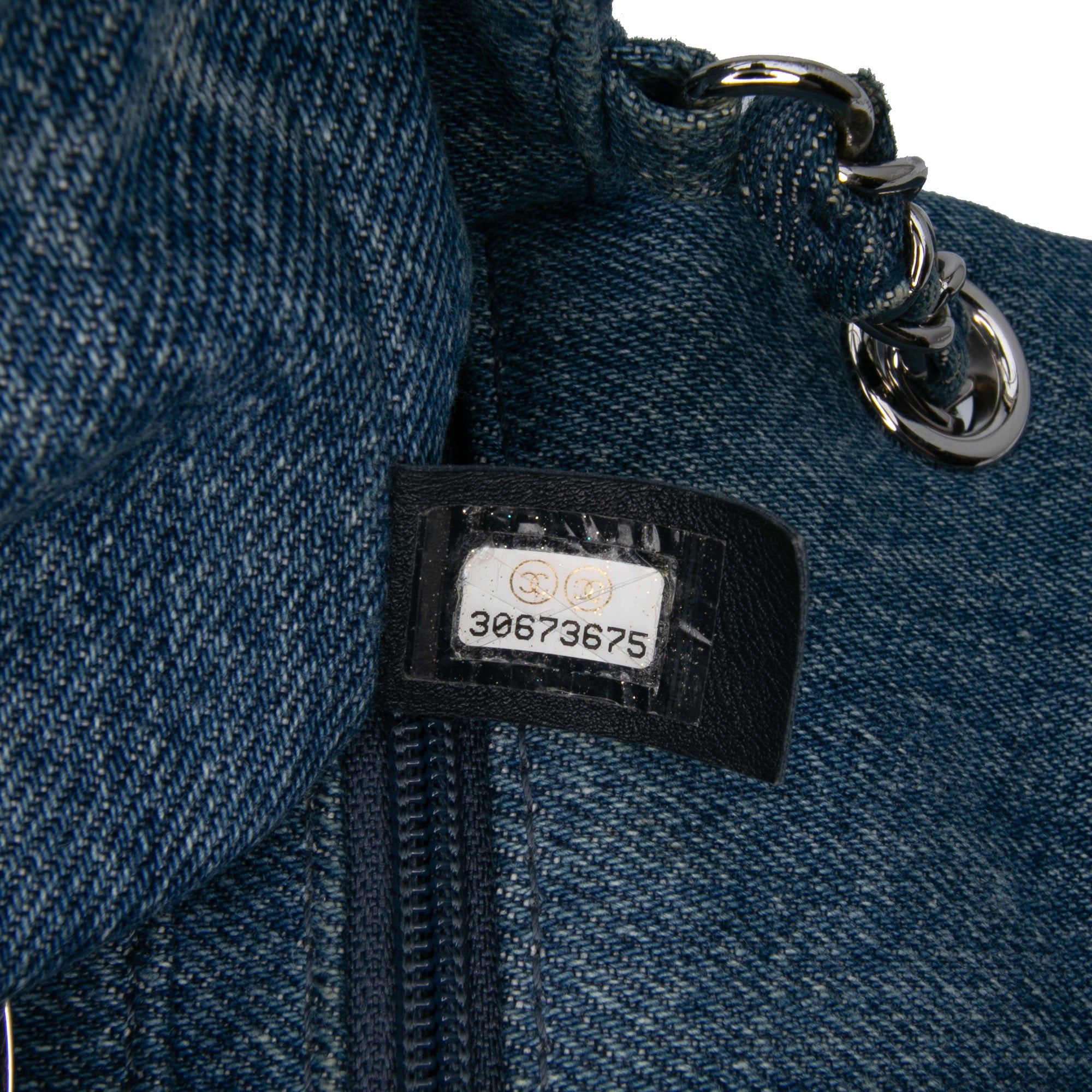 Mini Square CC Quilted Denim Single Flap