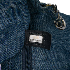 Mini Square CC Quilted Denim Single Flap