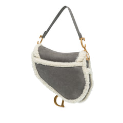 Medium Shearling Suede Saddle