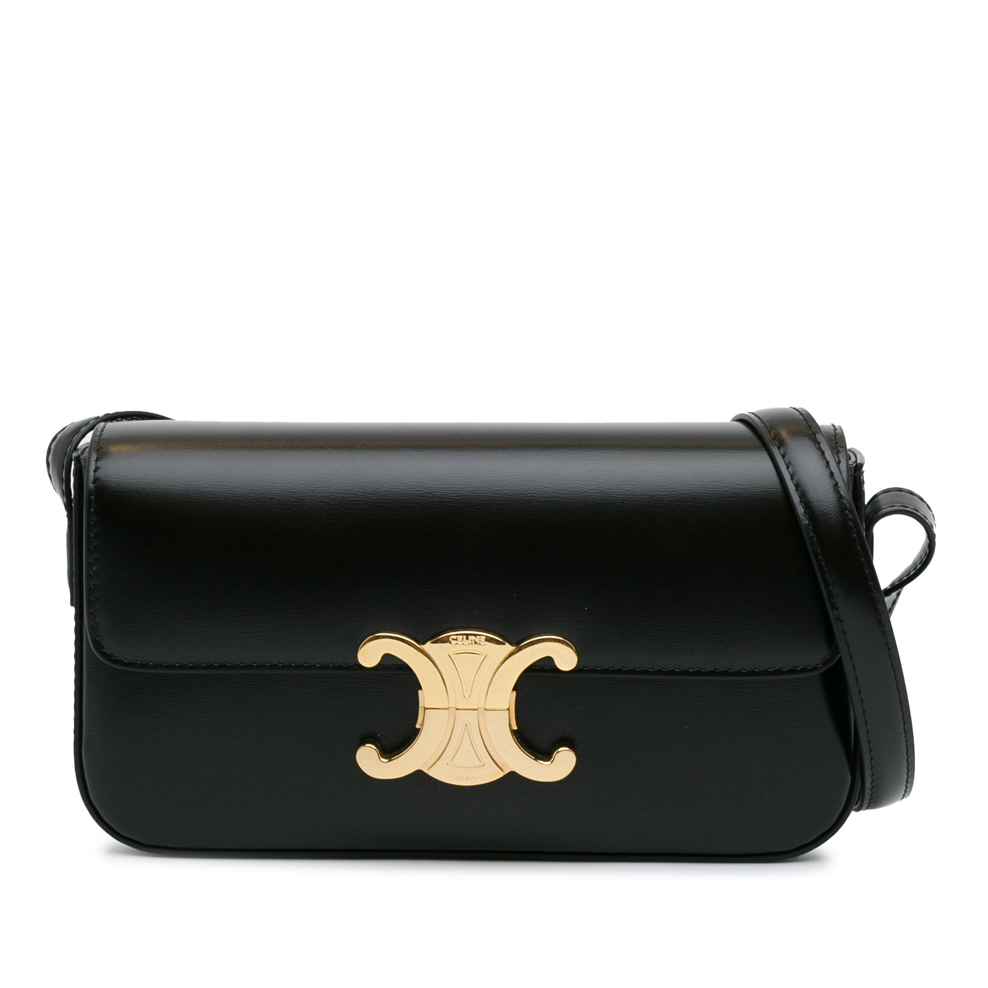 Shiny Calfskin Claude Shoulder Bag