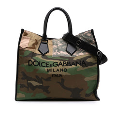 Large Camouflage Canvas Shopping Tote