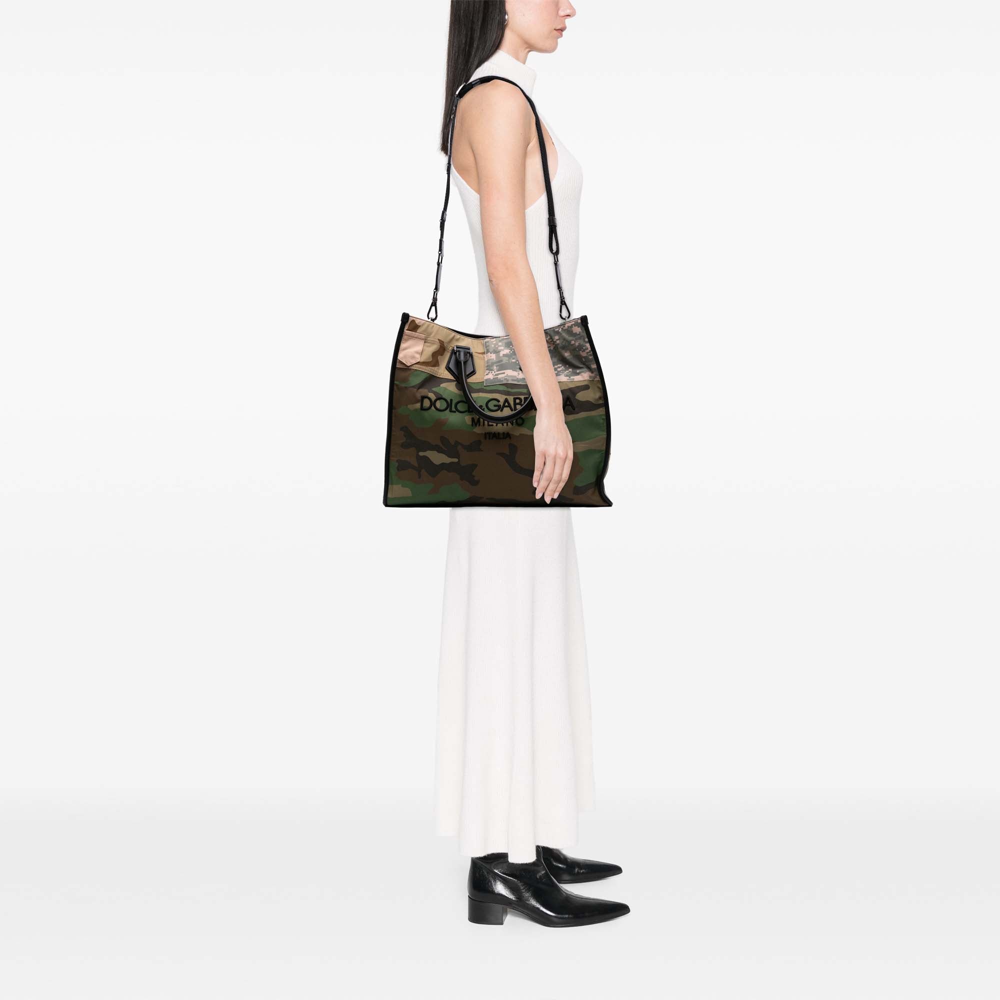 Large Camouflage Canvas Shopping Tote