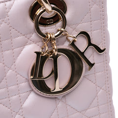 Medium Pearlescent Lambskin Cannage Lady Dior
