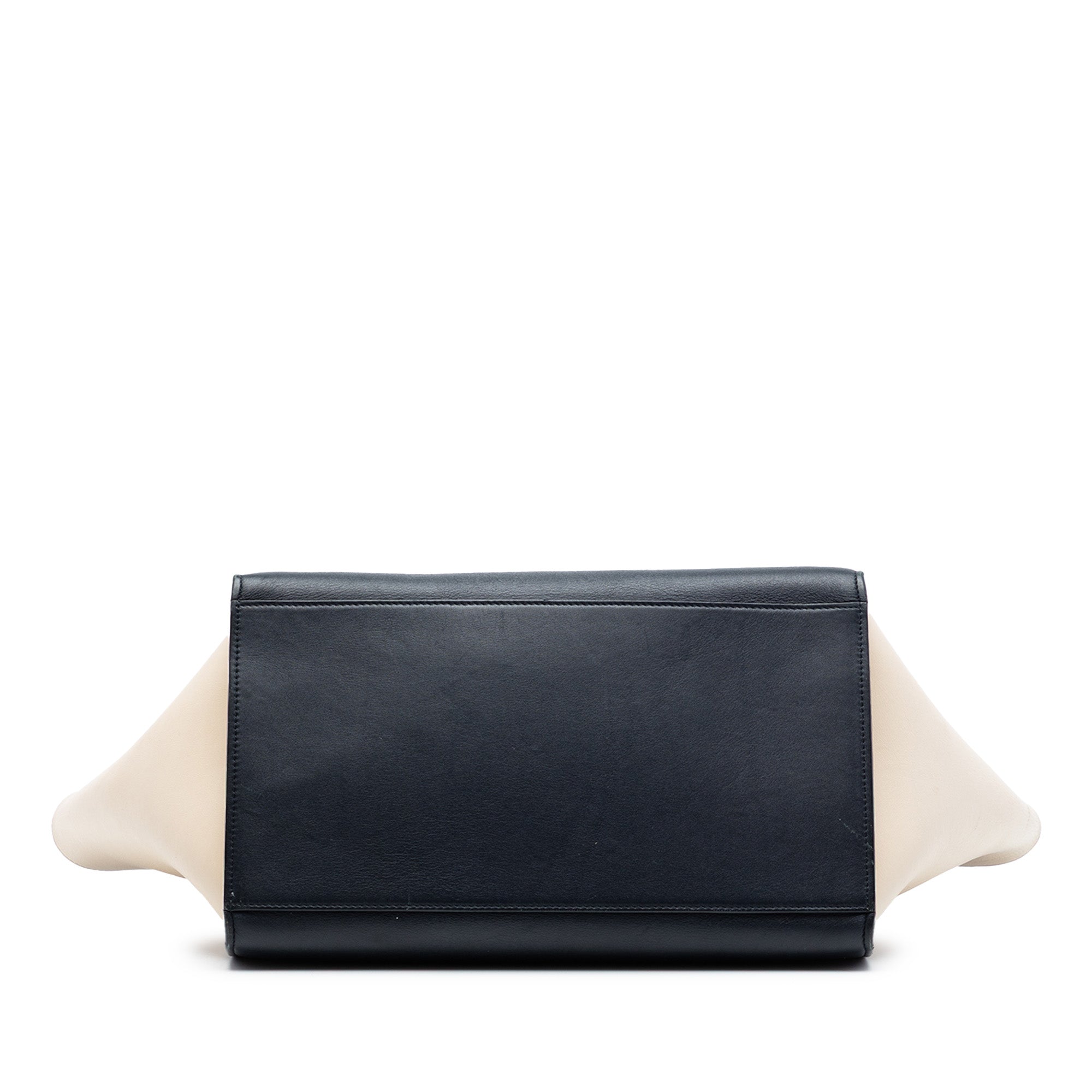 Medium Bicolor Leather Trapeze Satchel