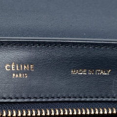 Medium Bicolor Leather Trapeze Satchel