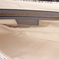 Canvas Reverse Embroidered Toile De Jouy Saddle Bag
